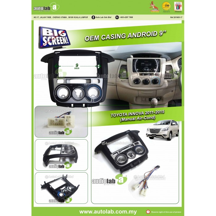 Big Screen Casing Android - Toyota Innova (Manual Air-Cond) 2011-2015 (9inch)